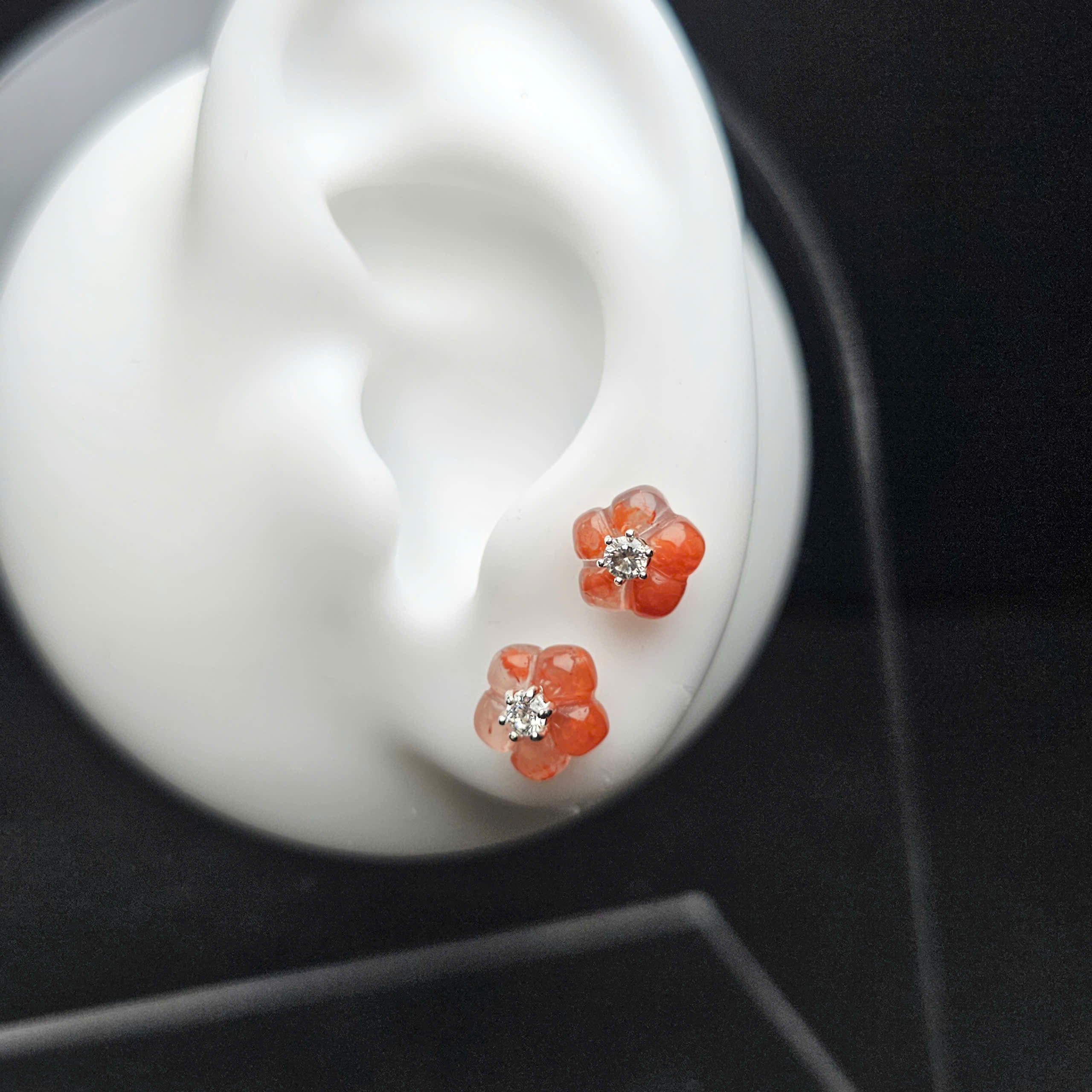 Khuyên tai nụ bạc hoa Nam hồng - Hình ảnh 2